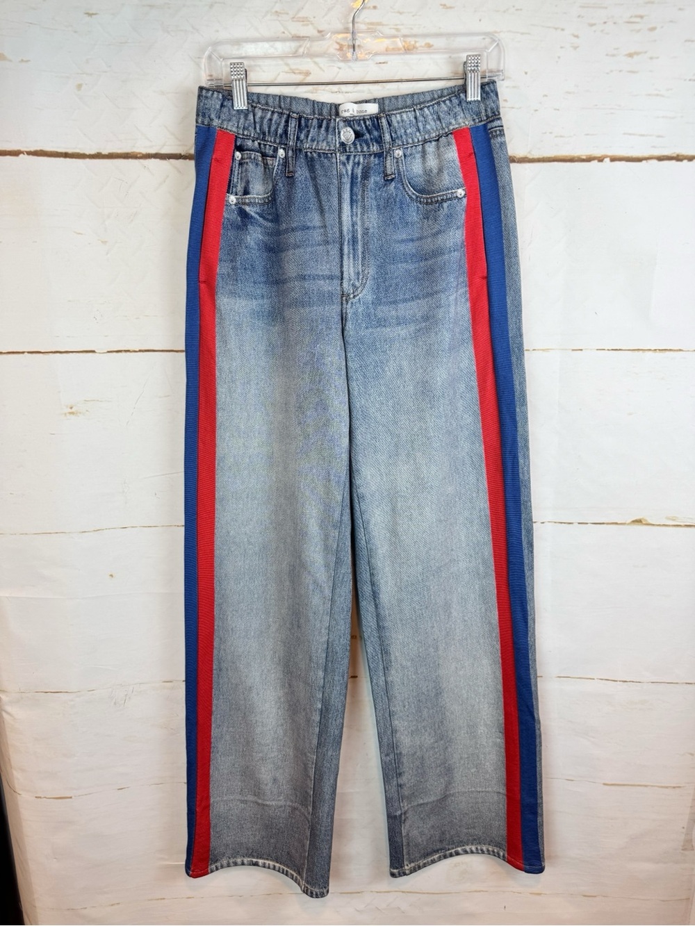 rag & bone | Miramar Faux Jean Pull-On Track Pant, S - Picture 4 of 13